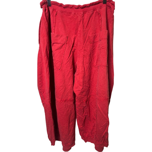 Y2K Tribal Red Flair Wide Baggy Pants Size Medium