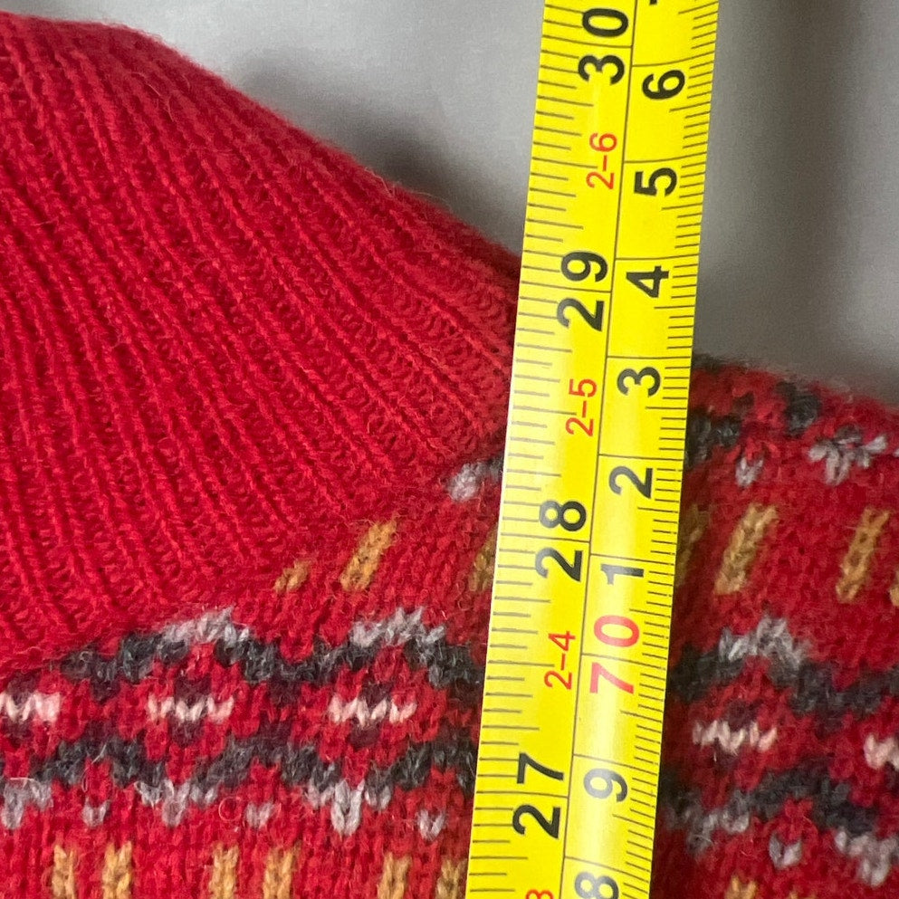 LL Bean Sweater Mens XL Reg Fair Isle Nordic 100% Lambswool Quarter Zip