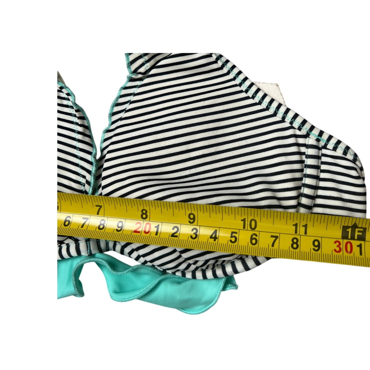 Victoria’s Secret Halter Underwire Triangle Black White Striped Bikini Top 34B