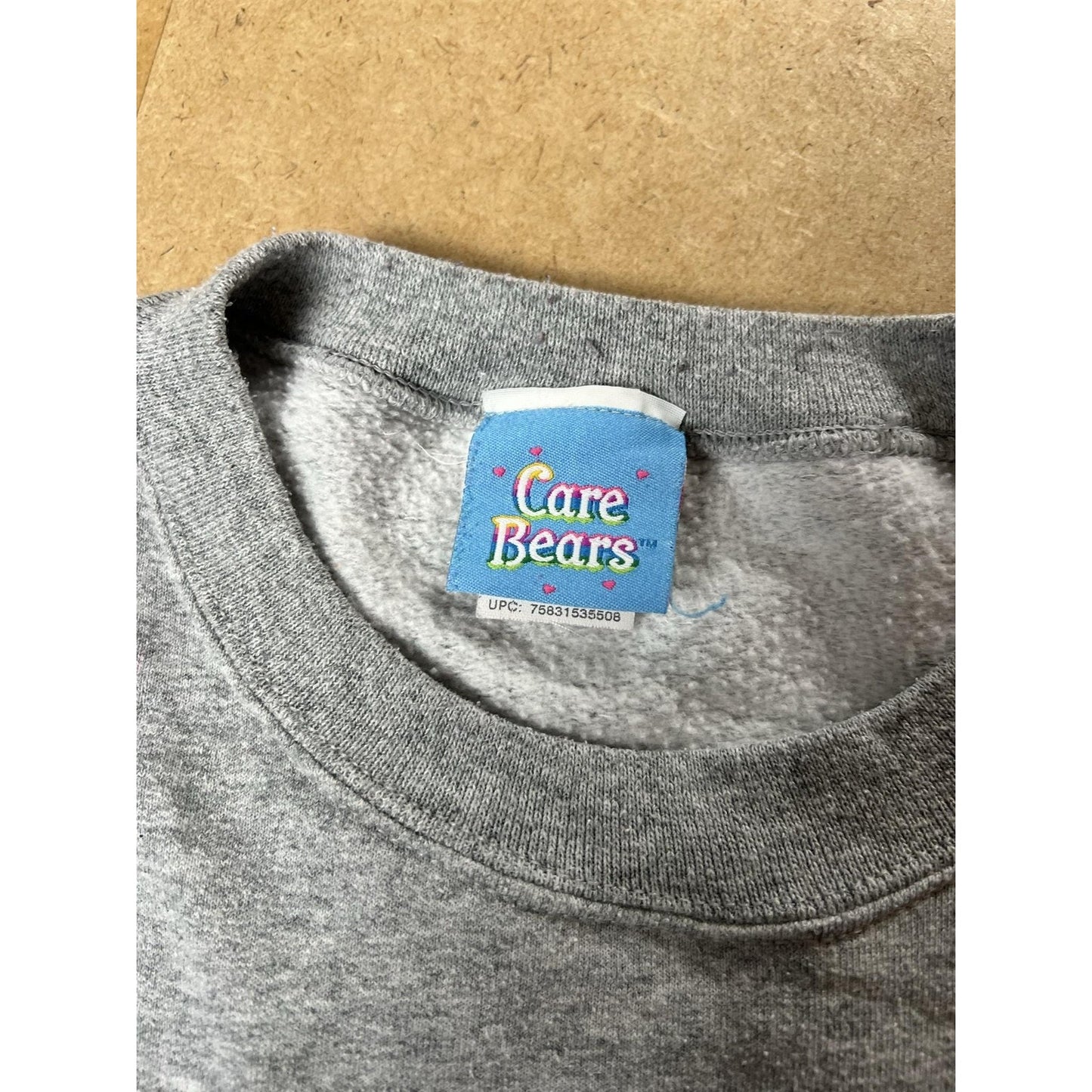 Care Bears Sweater Womens L Gray Vintage Grumpy Bear Christmas Graphic Fleece