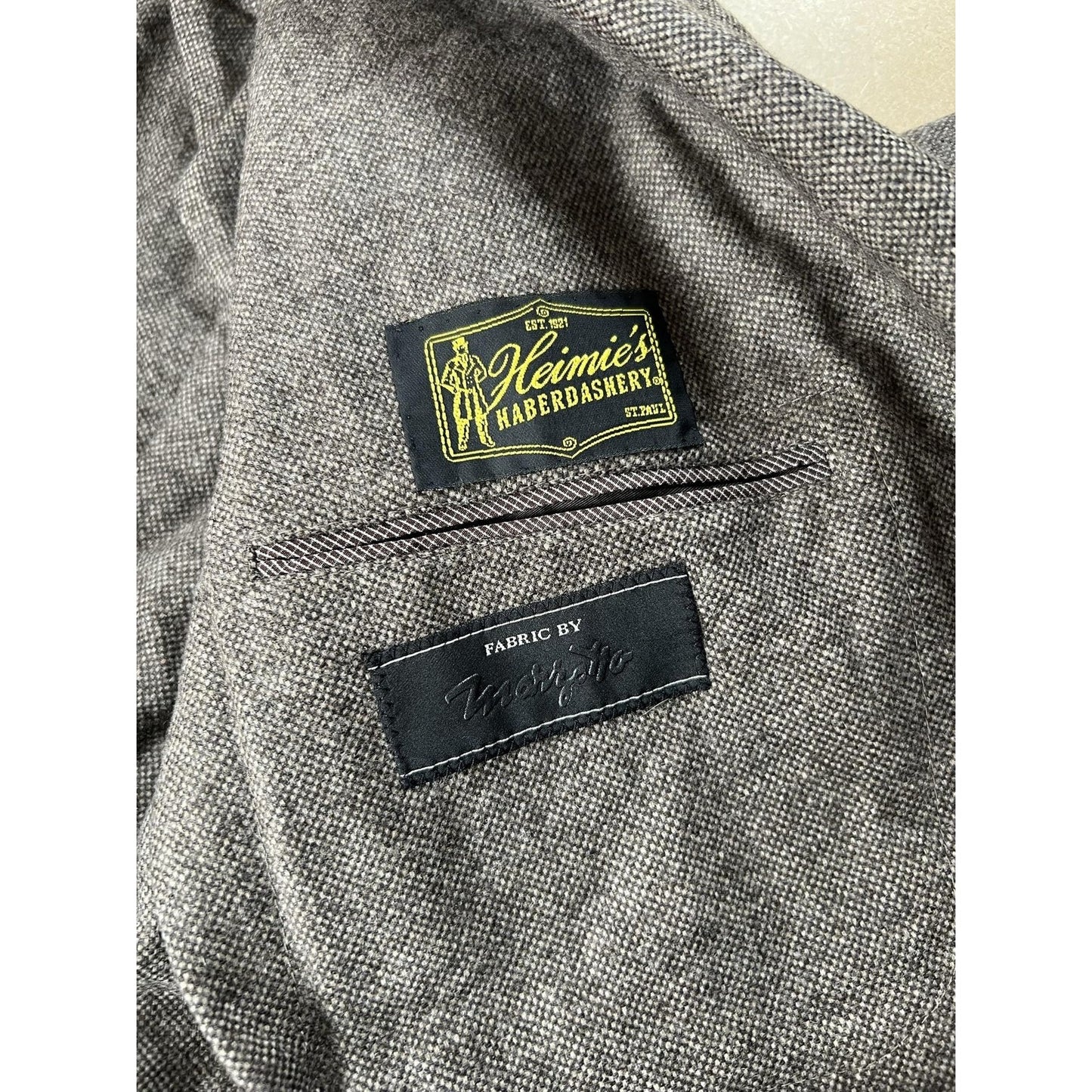 Blazer Mens 46 Gray Wool-Blend Tweed Patch Pocket Two-Button Made In Canada