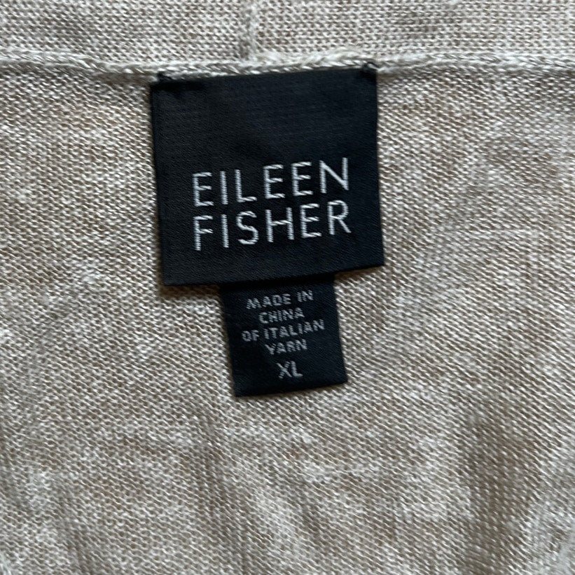 Eileen Fisher Linen Women Beige Cardigan Size XL