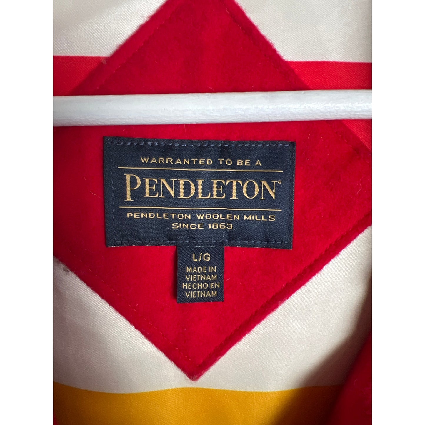 Pendleton Size Large Cotton Cascade Wool Coat Womens Red Water Repellent