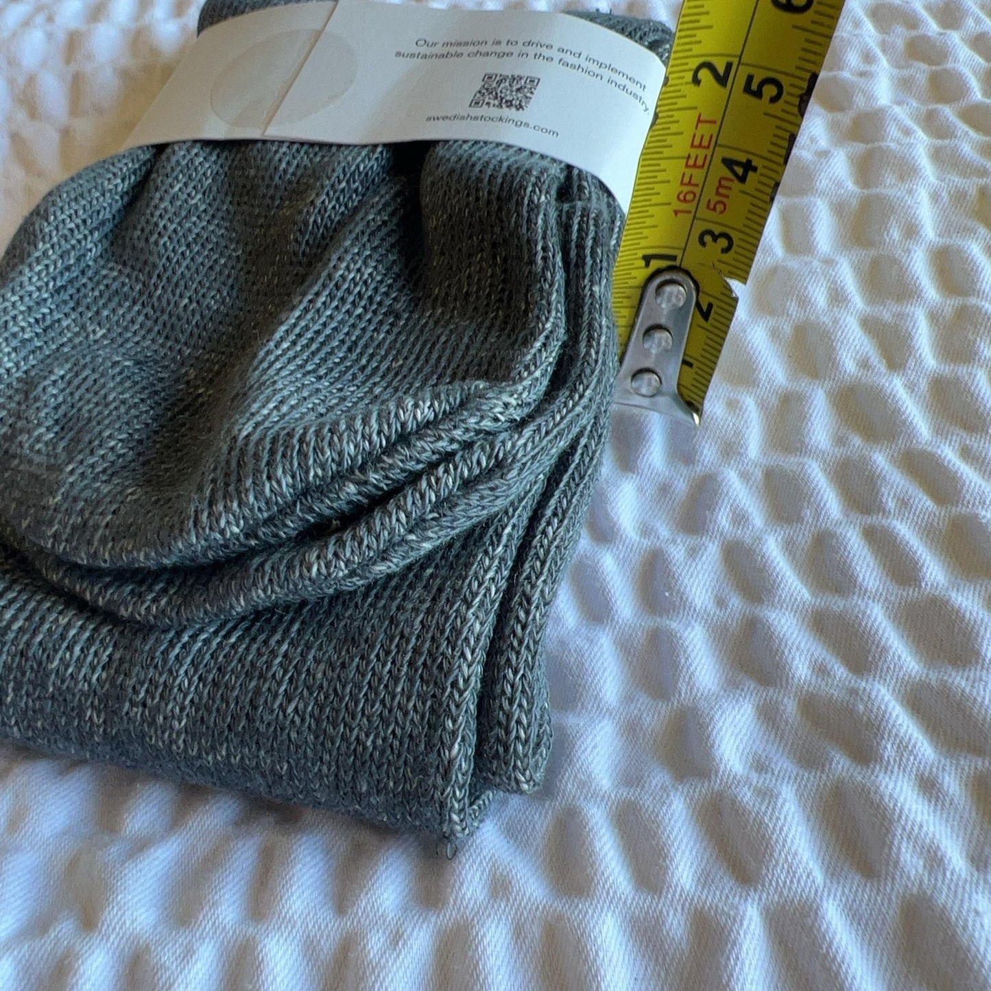Swedish Stockings Crew Socks Unisex One Size Green Mid Calf Cotton Blend