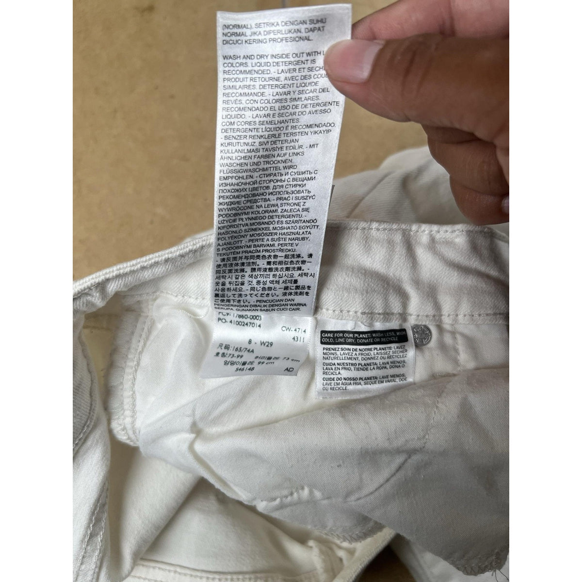 Levi's Pants Womens 8 White Denim Ankle Slim Stretch Pockets Zip Flat Front