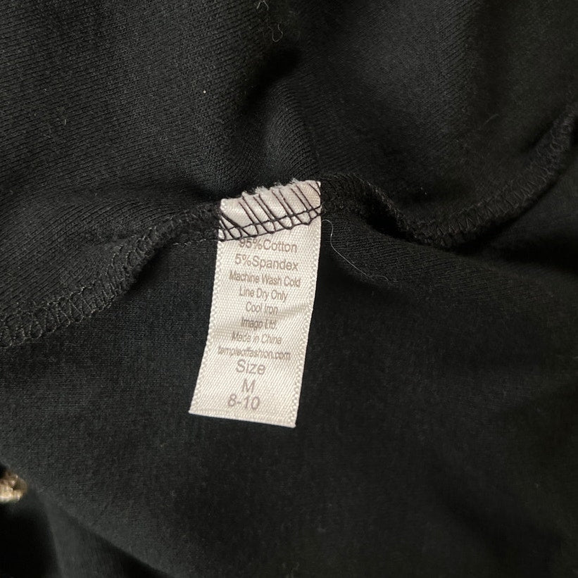 Laura Hlavac Womens Dress Size M Black V-Neck Stretch Ruffle Short Sleeve