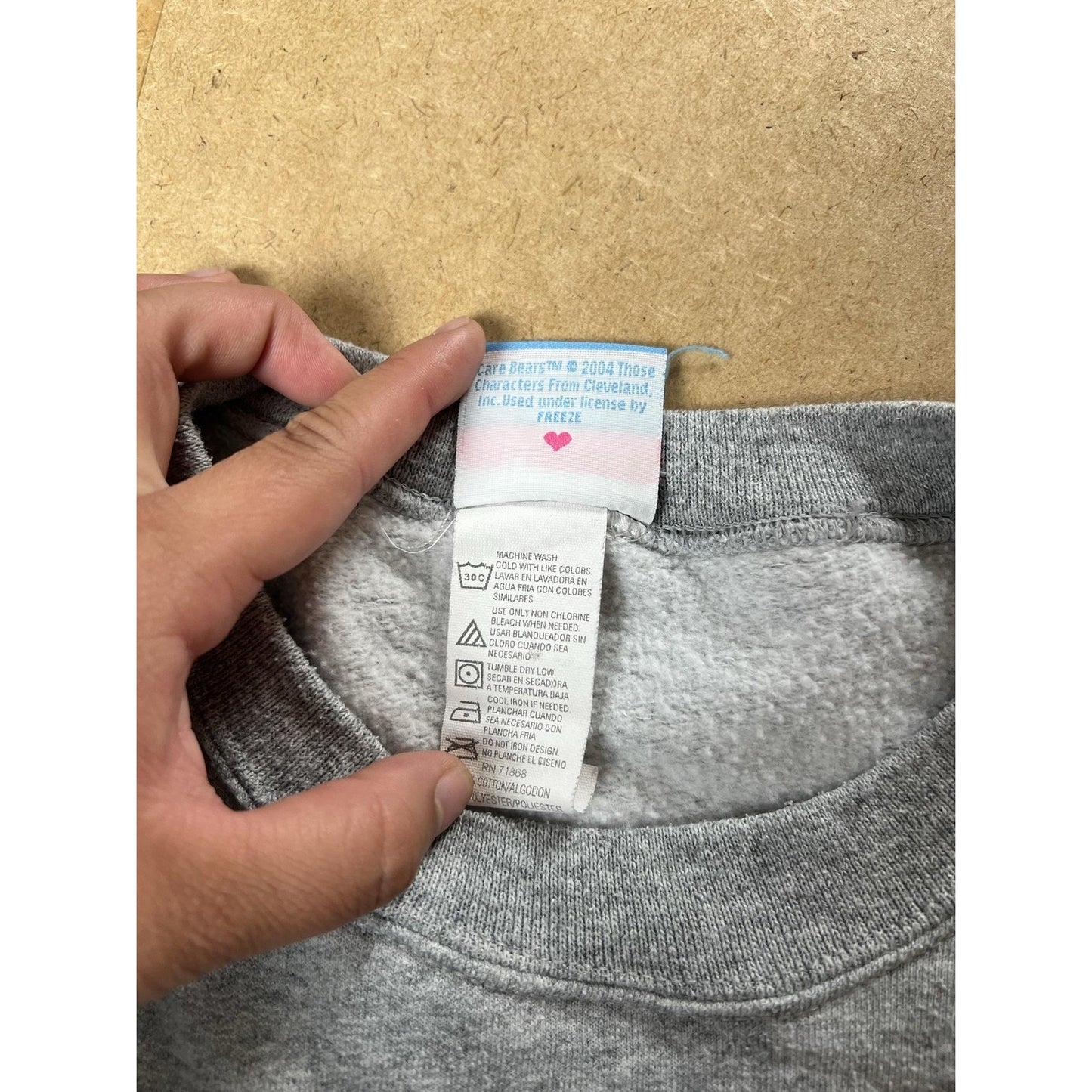 Care Bears Sweater Womens L Gray Vintage Grumpy Bear Christmas Graphic Fleece