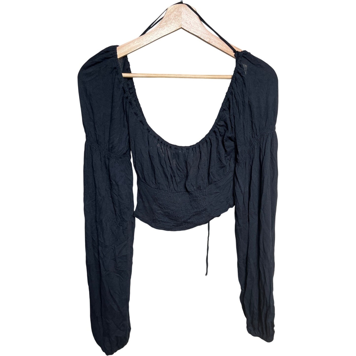 Urban Outfitters Off Shoulder Long Sleeve Black Top Size Medium