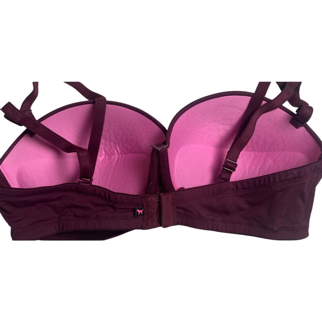 Pink by Victoria's Secret VS Maroon Push Up Bra 34D