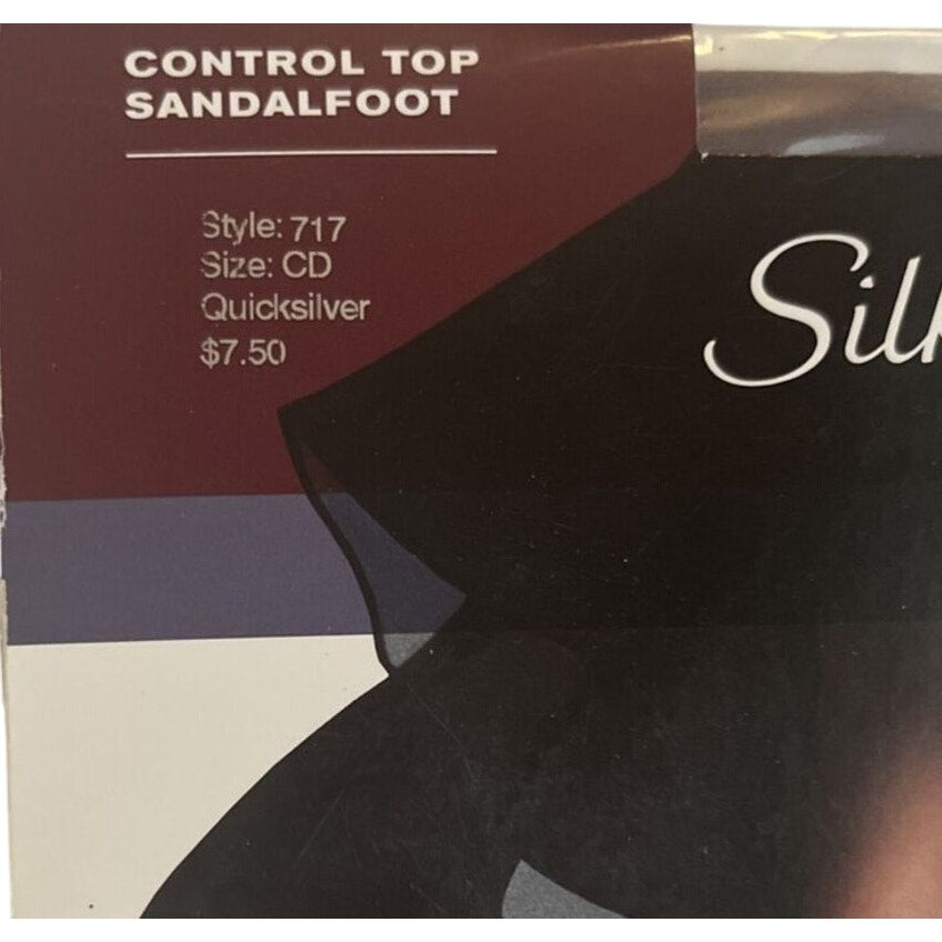 NEW Hanes Silk Reflections silky sheer Quicksilver pantyhose size CD control top