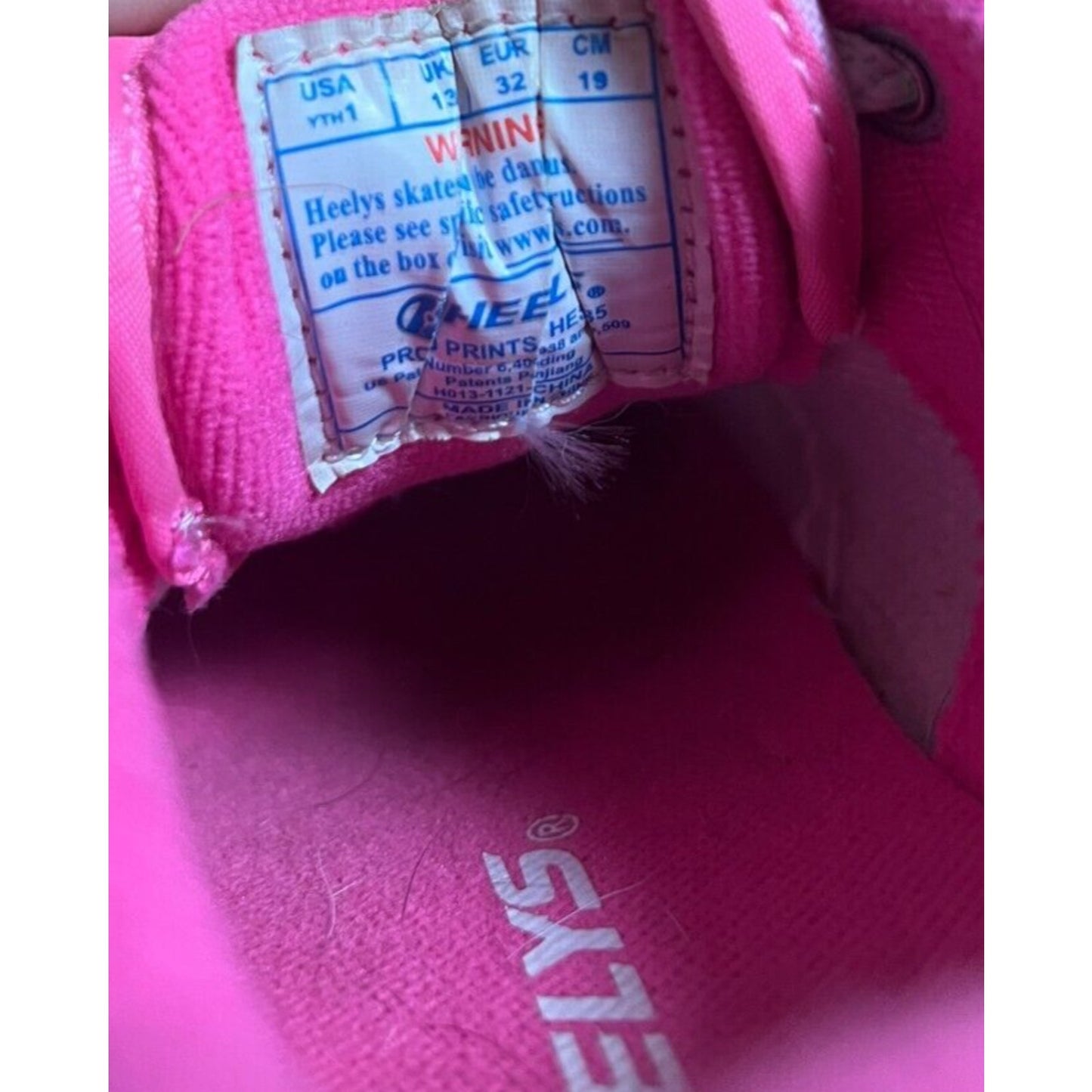 HEELYS Pink Rainbow Youth Size 1 Wheels, No Tool
