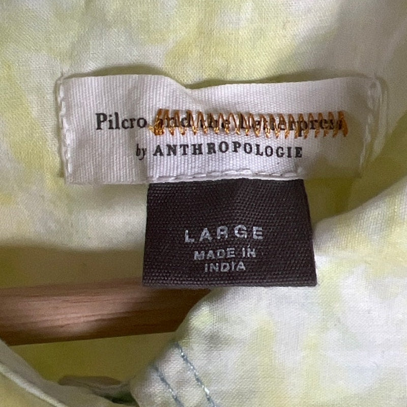 Anthropologie Pilcro Yellow Tie Dye Button Up Marbled Cate Button Down L
