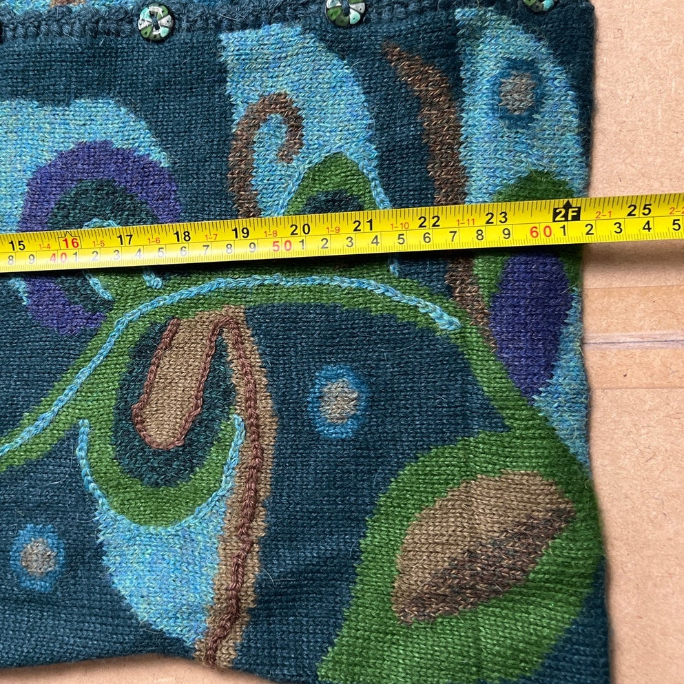 Tabask Handmade Alpaca/Wool Blend Colorful Sweater Size XL