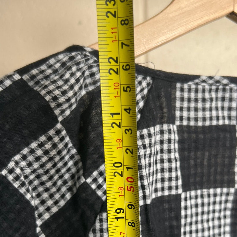 Savannah Jane Small Plaid Embroidered Boho Top