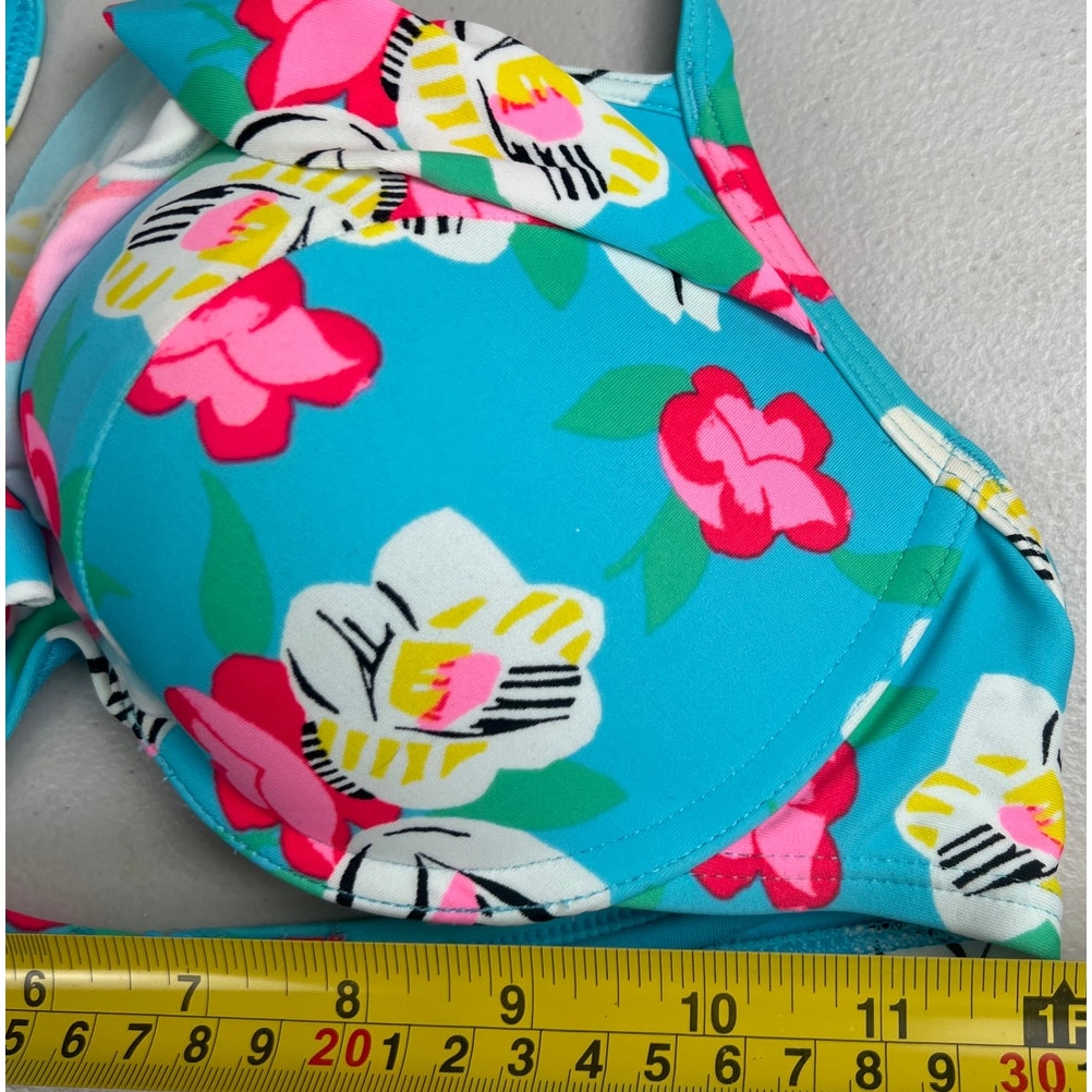Aerie Floral Ruffled Bikini Top Adjustable 34C