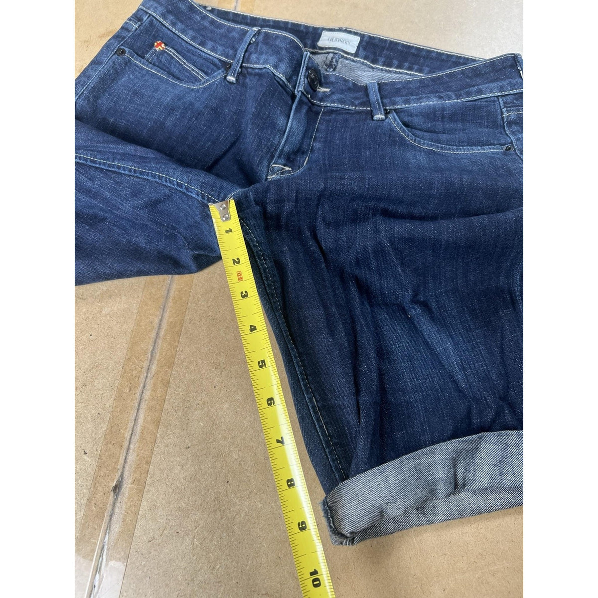 Hudson Pants Womens 29 Blue Capri Denim Cuffed Pockets Zip Flat Front Slim