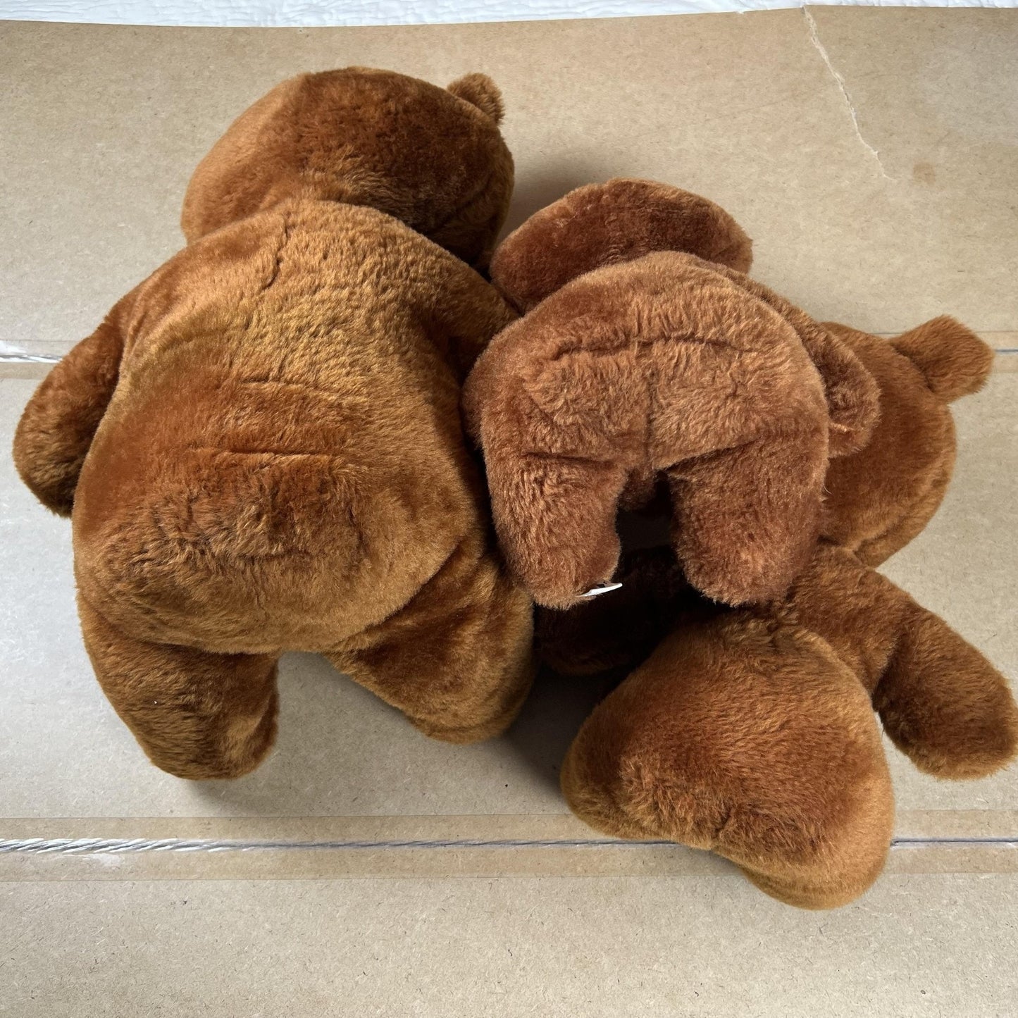 Animal Fair Brown Plush Bear Teddy Set Of 3 Large Medium Small Made In USA