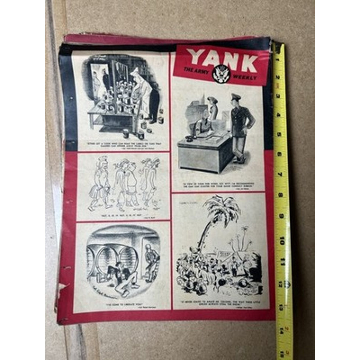 YANK The Army Weekly 1945 British Edition WWII Magazines Red Black Covers