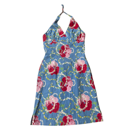 Vintage Tommy Hilfiger Jeans Floral Tropical Flag Logo Hibiscus Dress Size M