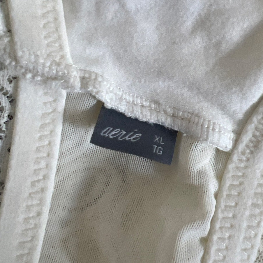 Aerie Lace Size XL Cream Bralette Adjustable T-back