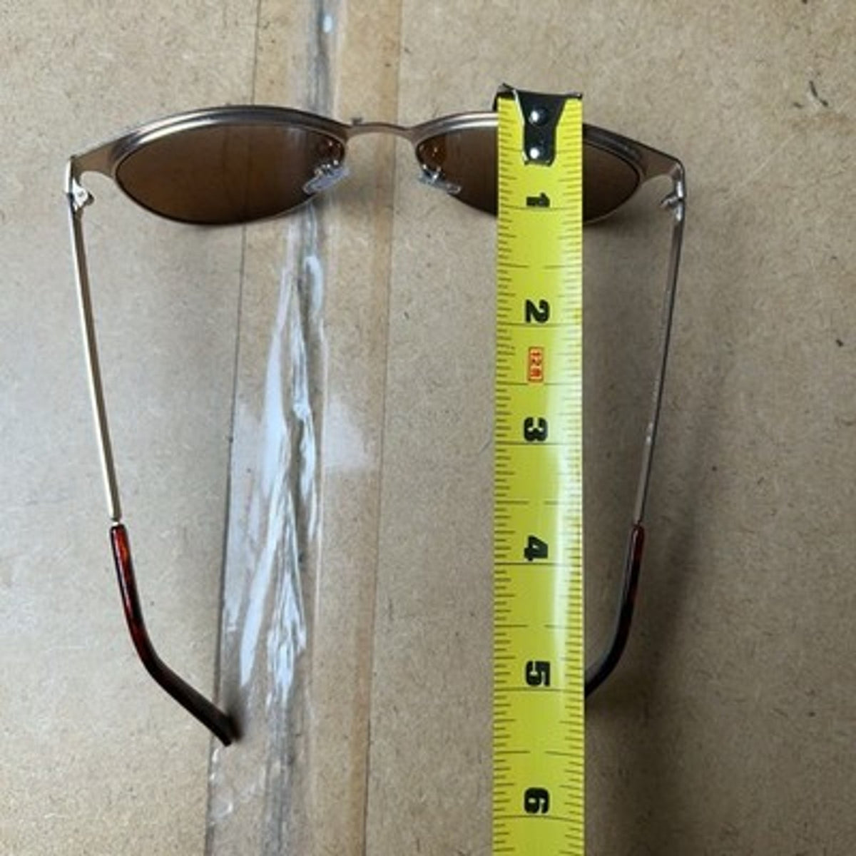 Sunglasses Unisex 54-17-144mm Gold Cat Eye Brown Tinted Adjustable Metal