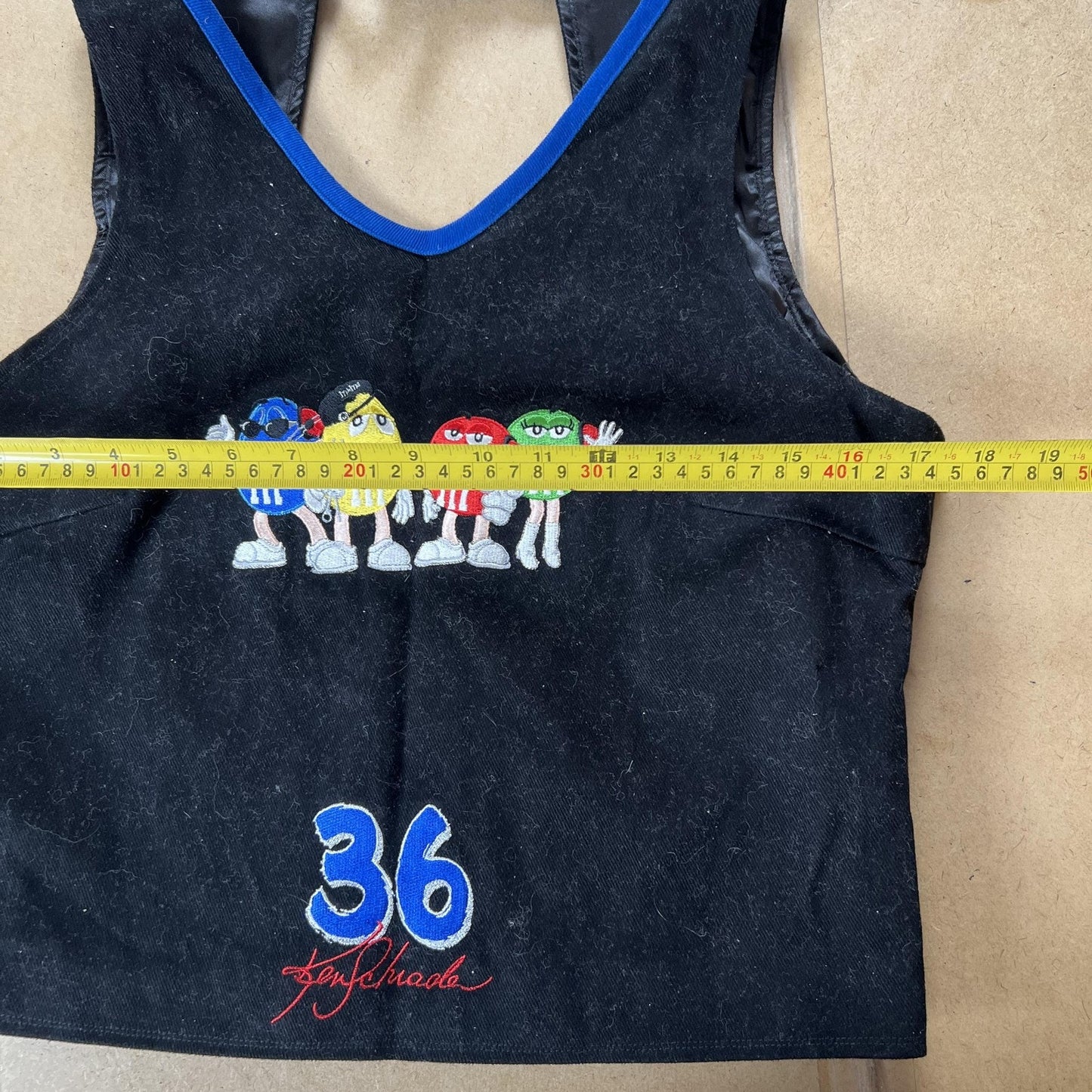 Tank Cropped Womens 2XL Black JH Design Embroidered Zipper M&M Ken Schrader