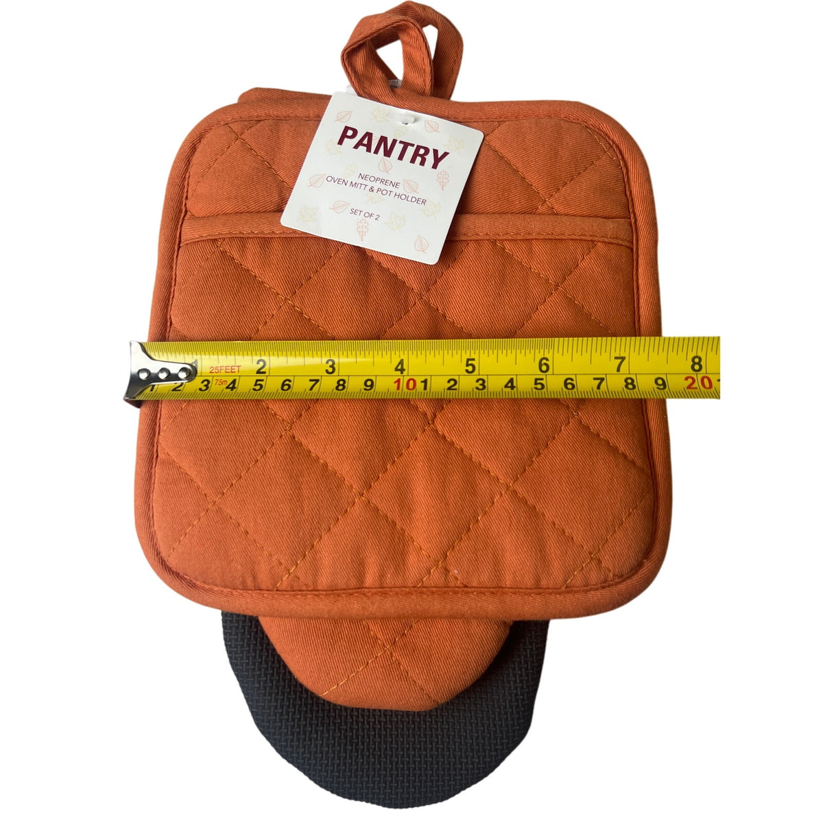 NWT Pantry Neoprene Oven Mitt & Pot Holder set Orange