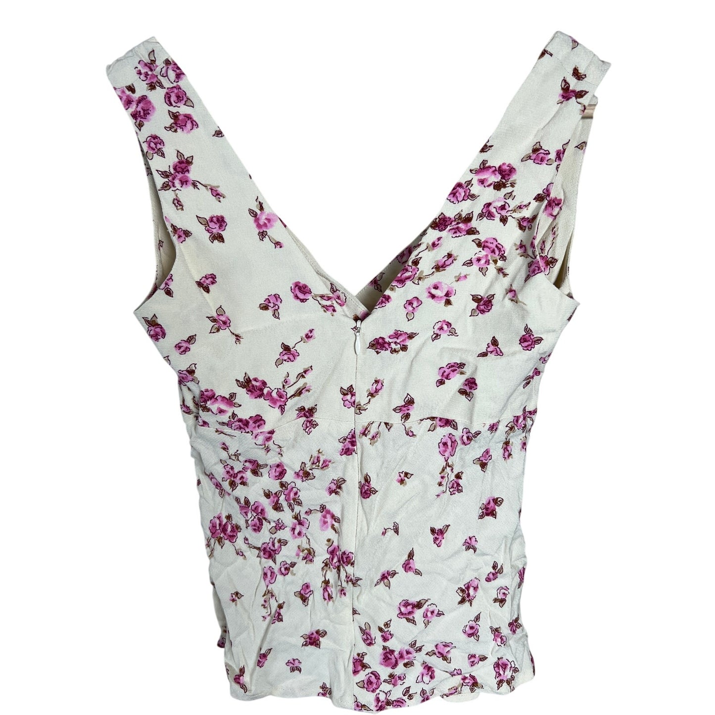Cinnamon Girl Size 2 Top White Floral Pink Print