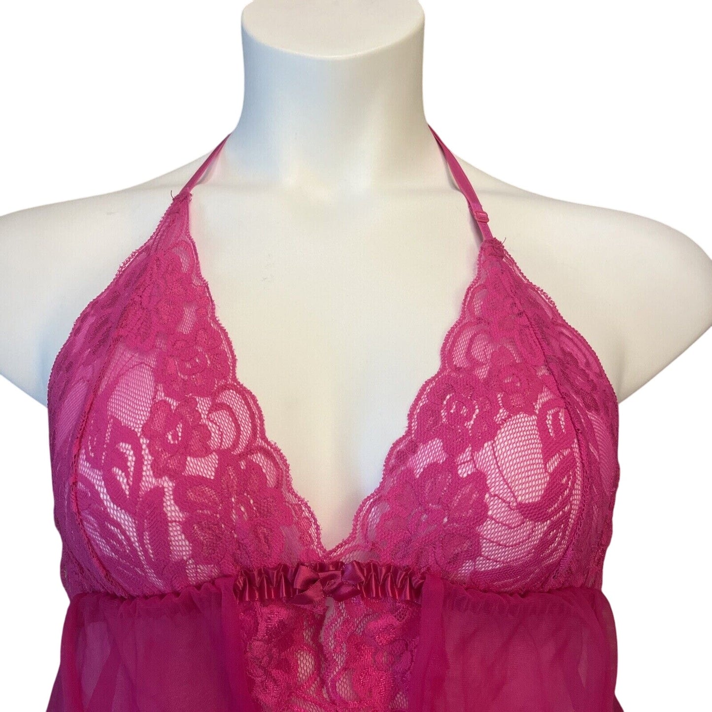 Fredericks of Hollywood vintage LACE top babydoll lingerie Medium M