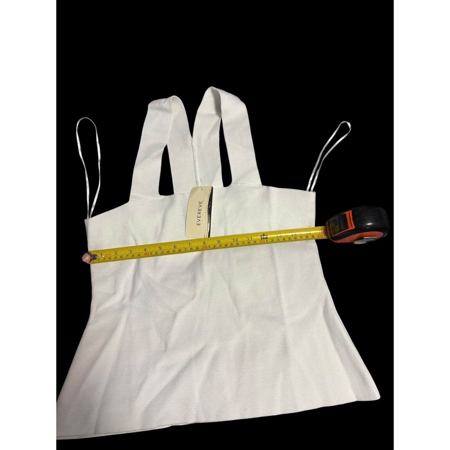 NWT EVEREVE Square Neck Racerback Tank Size Large White