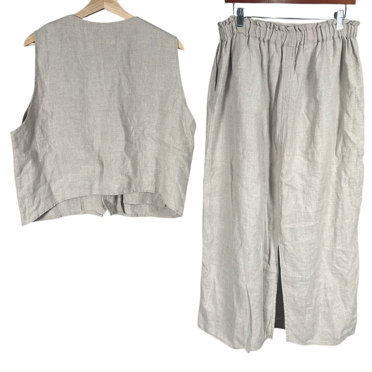 Flax By Jeanne Engelhart Vest & Long Skirt Women Linen Medium/Large