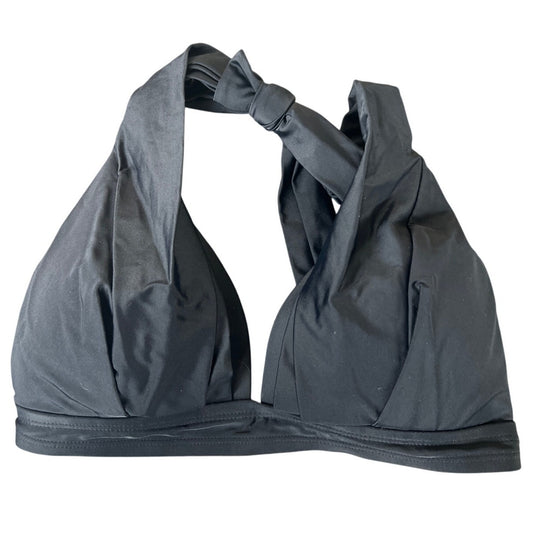 Cococship 34D Black Ruched Padded Halter Style Bikini Top