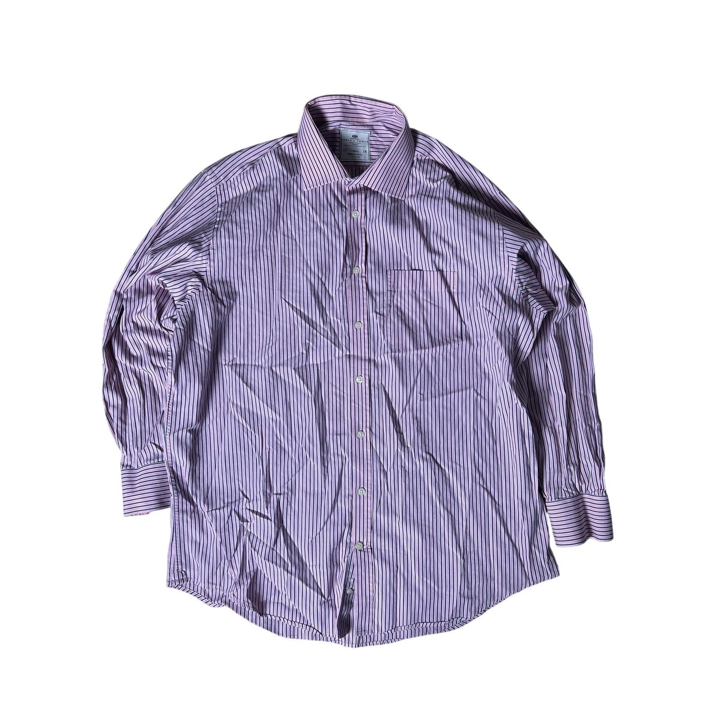 Hawes & Curtis Shirt Mens XL Pink Striped Long Sleeve Button Up Cotton Business