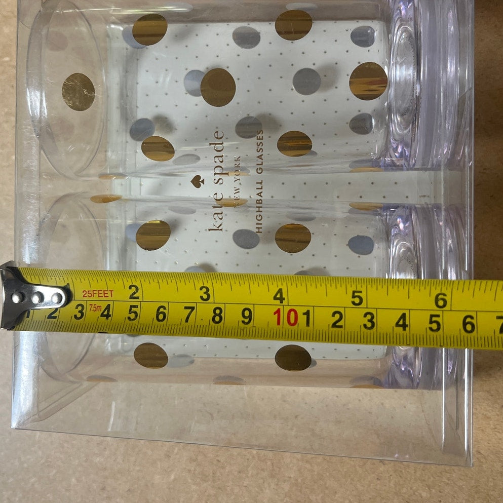 NIB Kate Spade New York Raise A Glass Set Of Two Acrylic Highball Glasses