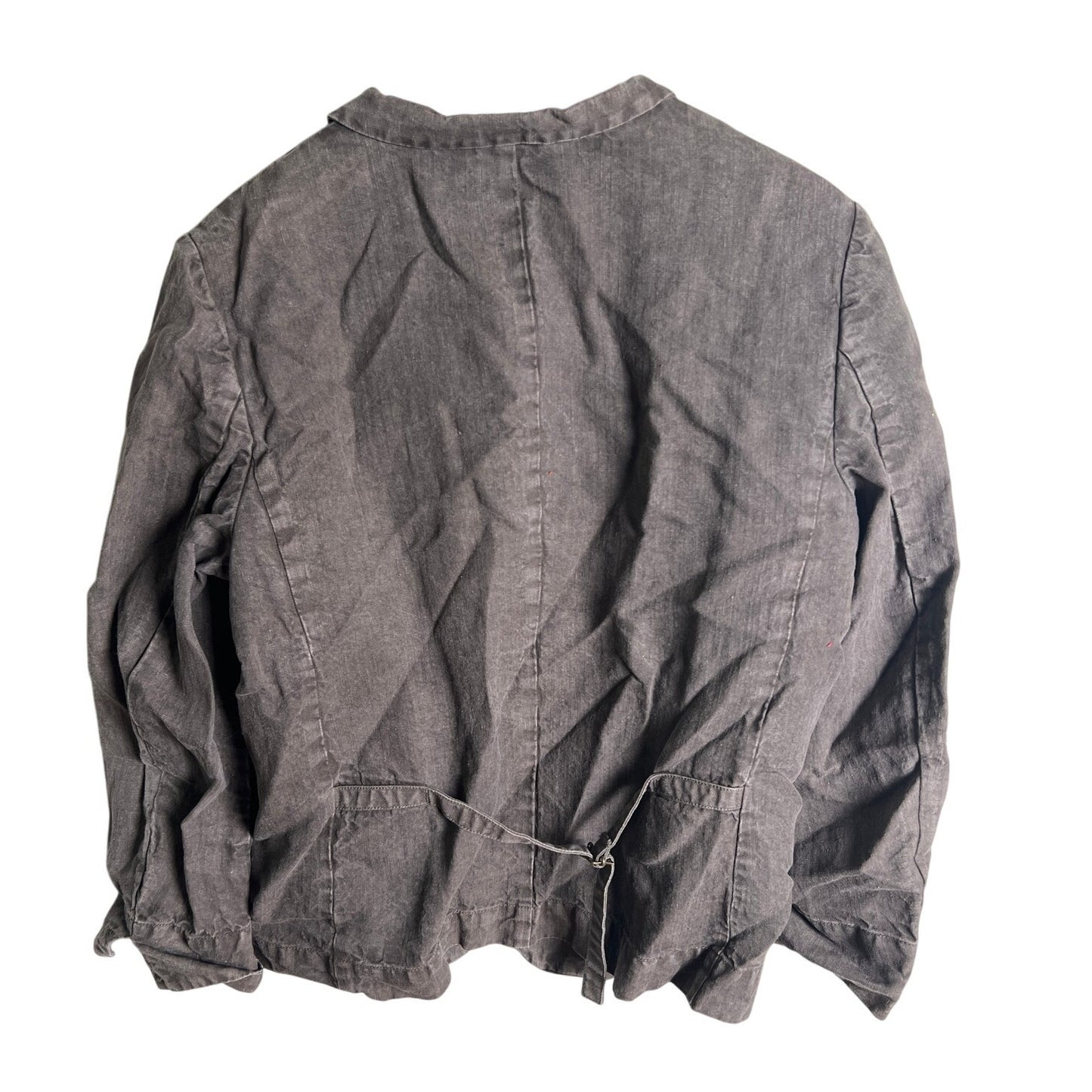 Pas de Calais 100% Linen Brown Wash Tailored Jacket Size L