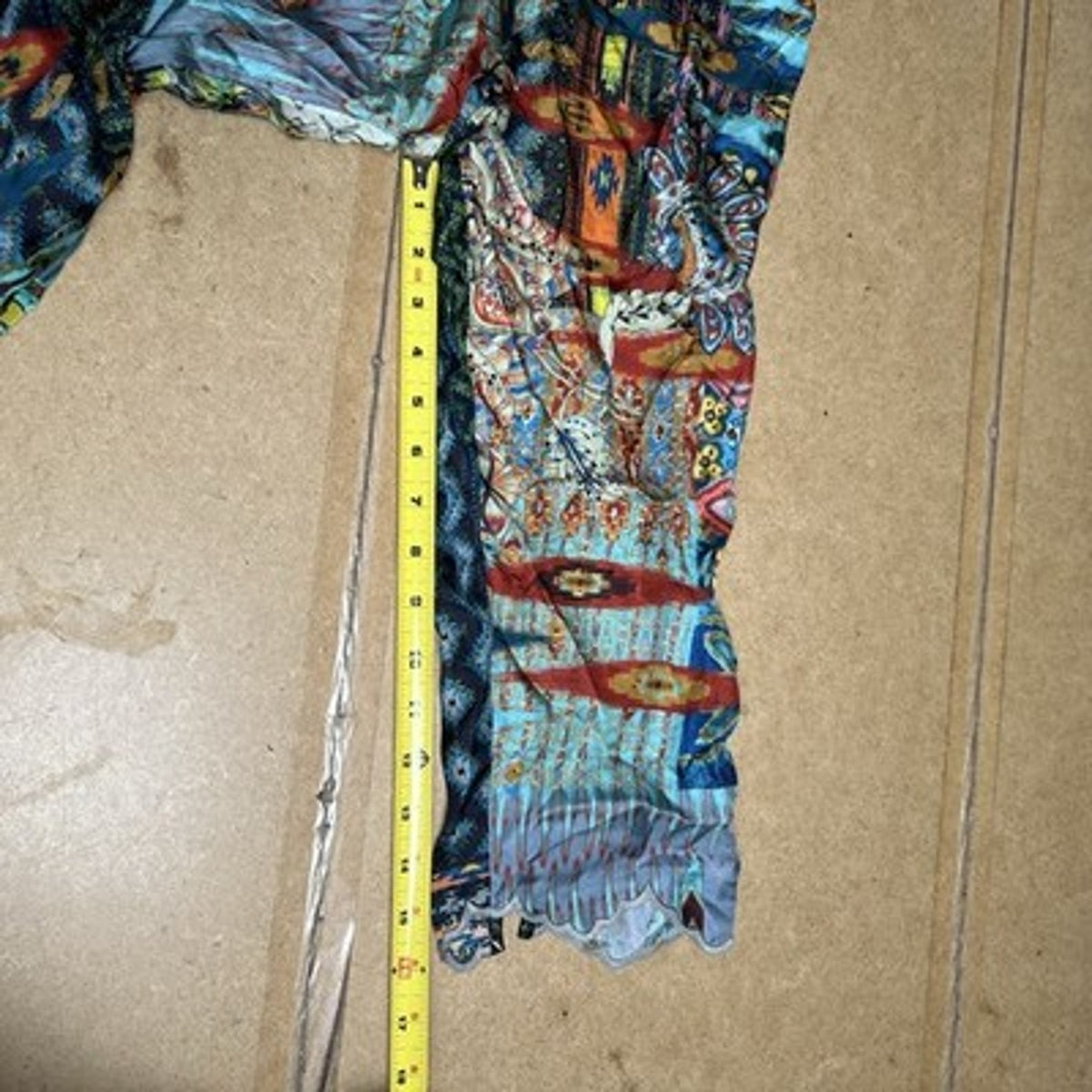 Johnny Was Blouse Womens 1X Multicolor Kimono V-Neck Rayon Zip Sheer Embroidered