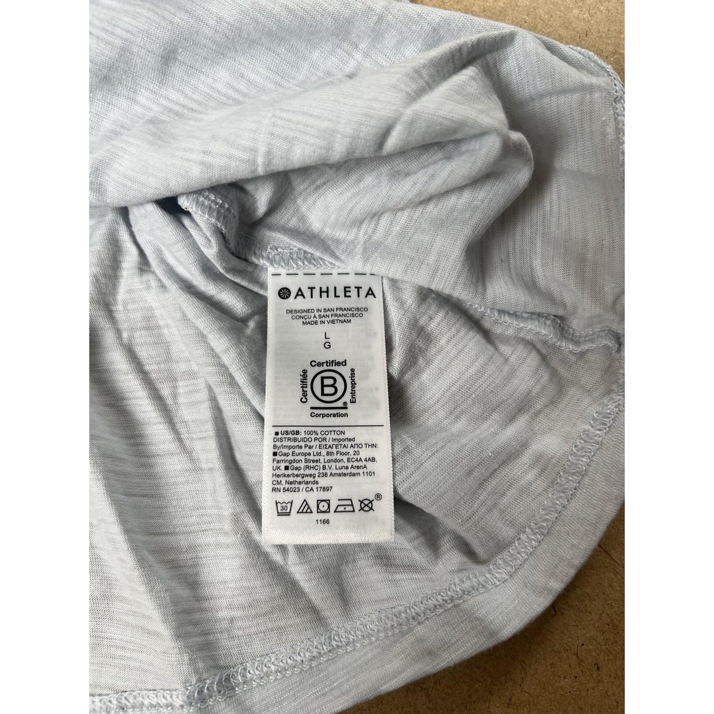 Athleta Tank Womens L Gray Essential Slub Camisole Cotton Scoop Neck Activewear