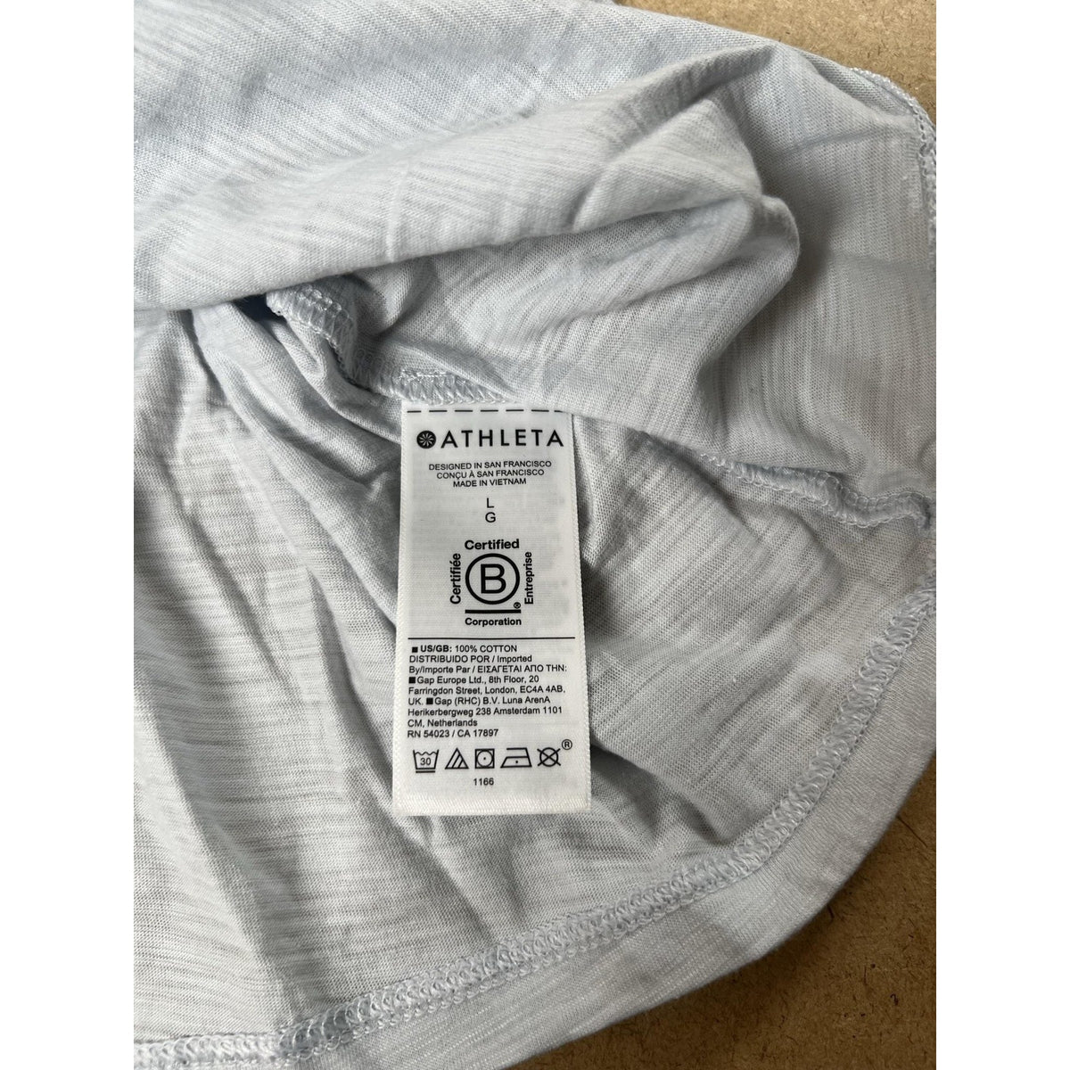 Athleta Tank Womens L Gray Essential Slub Camisole Cotton Scoop Neck Activewear