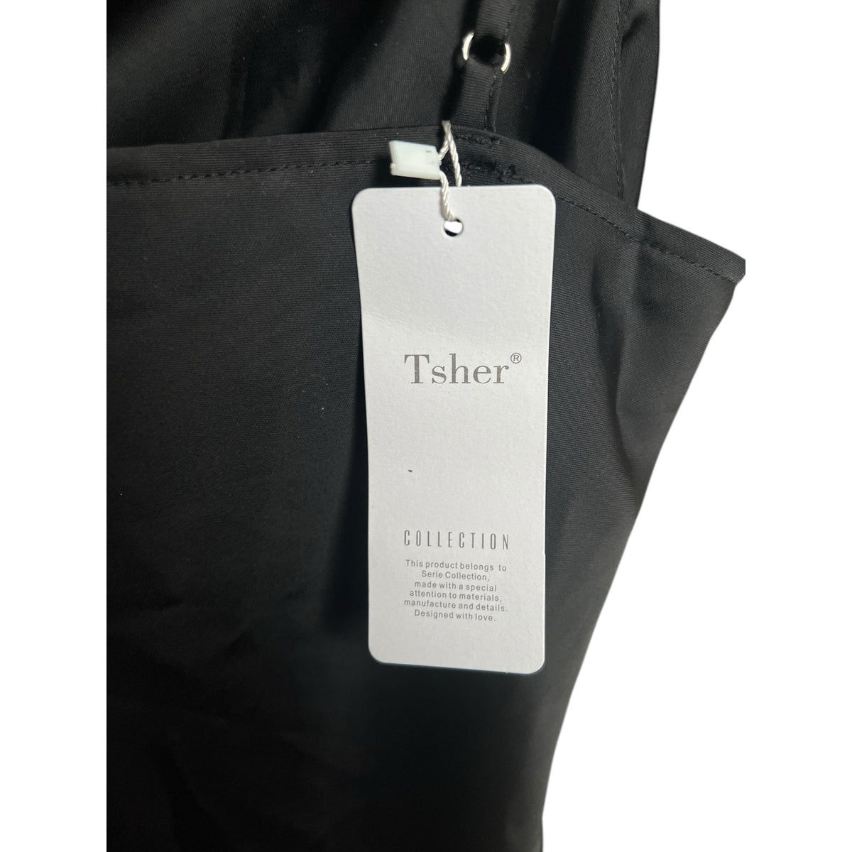 Tsher Women Long Black Adjustable Dress NWT Large