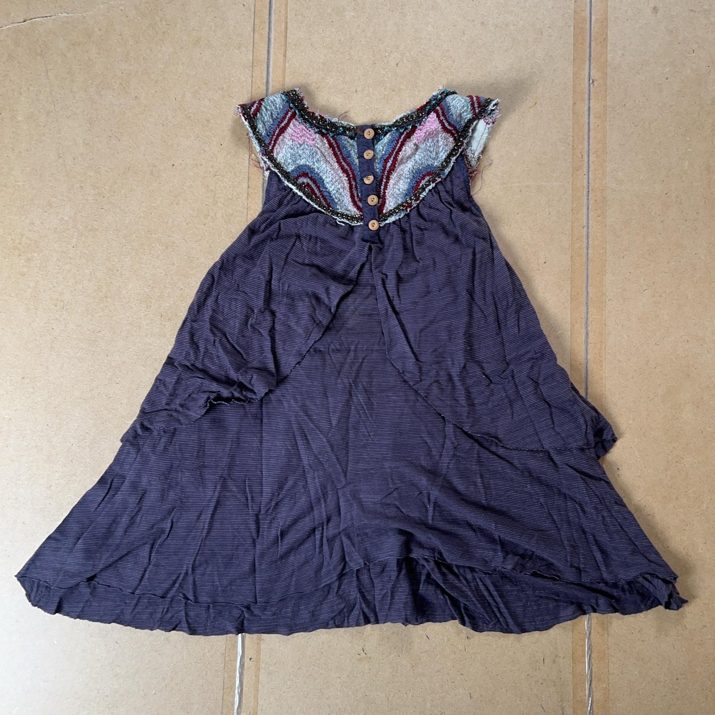Free People Tank Womens S Purple Embellished Beaded Boho Jersey Summer