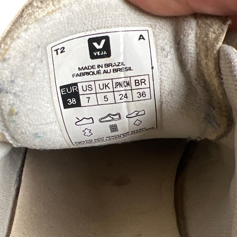 VEJA Leather White Green Sneakers Women's US 7 (Used)