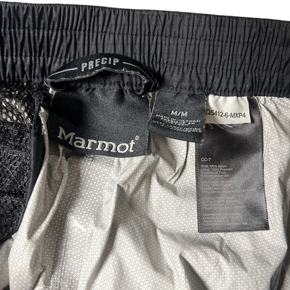 Marmot Precip Size Medium Black Pants 100% Nylon Eco Rain Waterproof Hiking