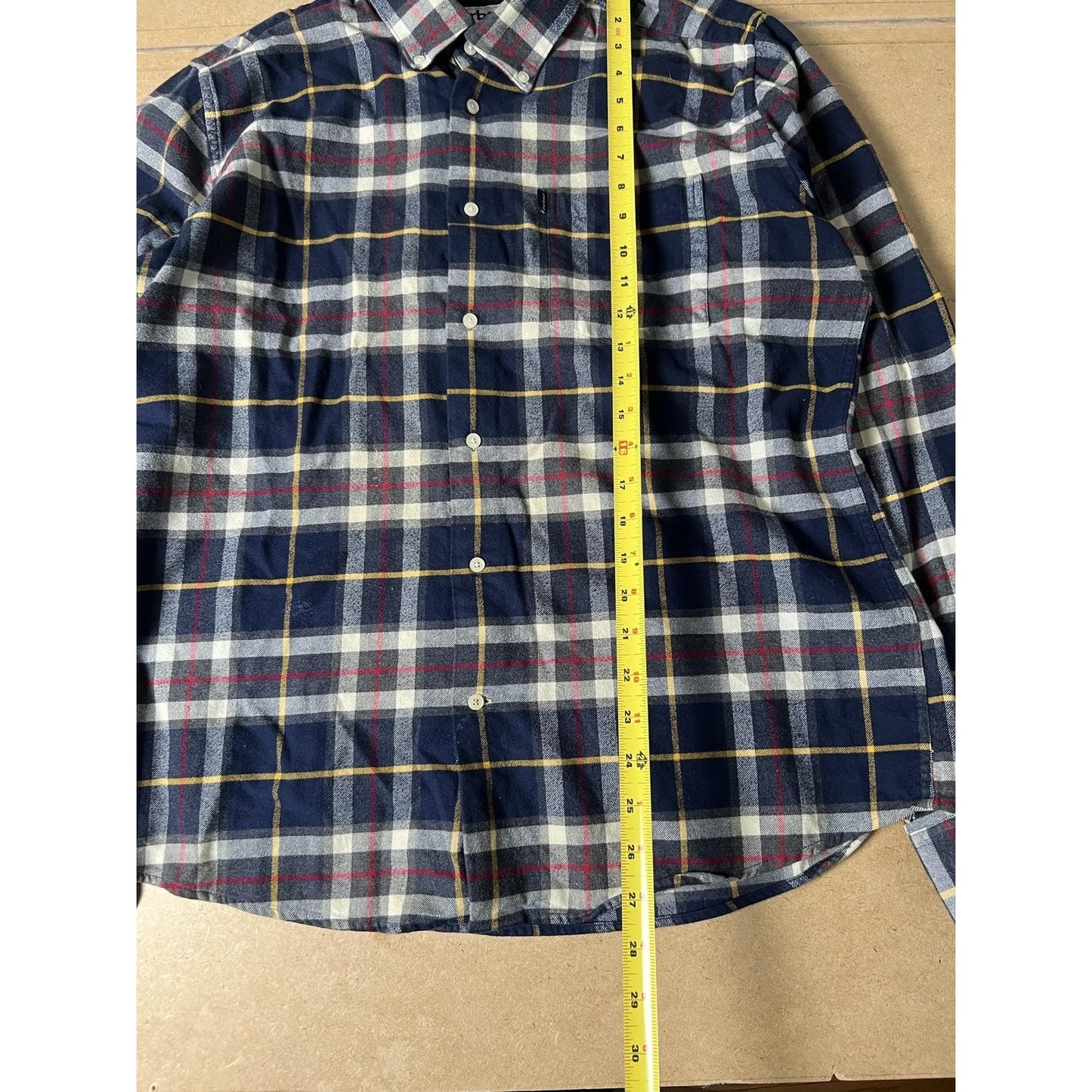 Barbour Shirt Mens L Blue Plaid Long Sleeve Button Up Casual Tailored Fit