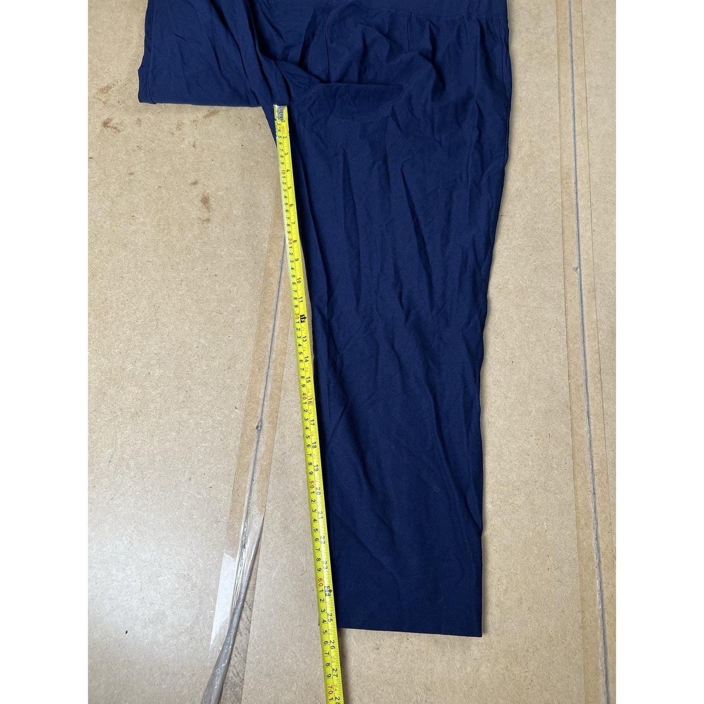 Eileen Fisher Pants Womens XL Blue Cropped Crepe Pull On Stretch Slim Fit