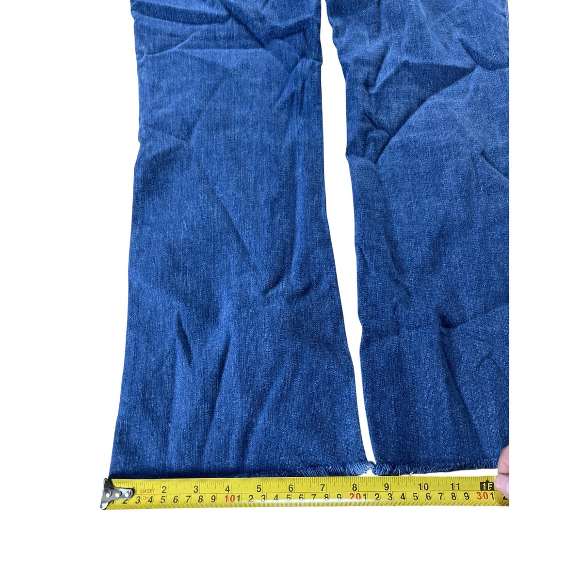 Madewell Jeans Womens 30 Blue Medium Wash Cali Demi-Boot Raw Hem Button Fly