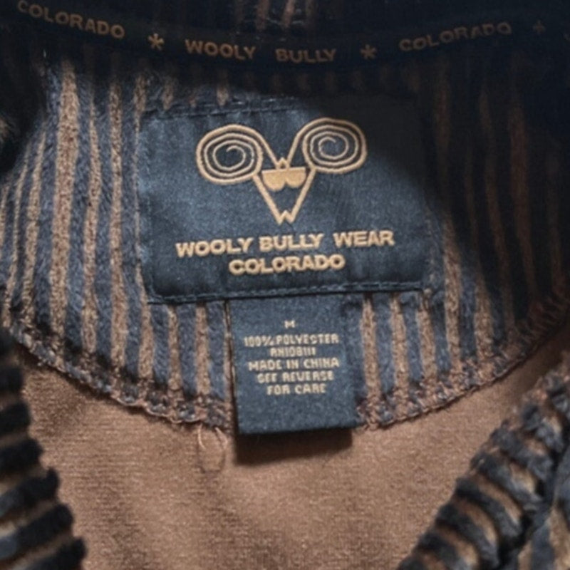 Wooly Bully Wear Colorado Women Brown Stripe Jacket Size M