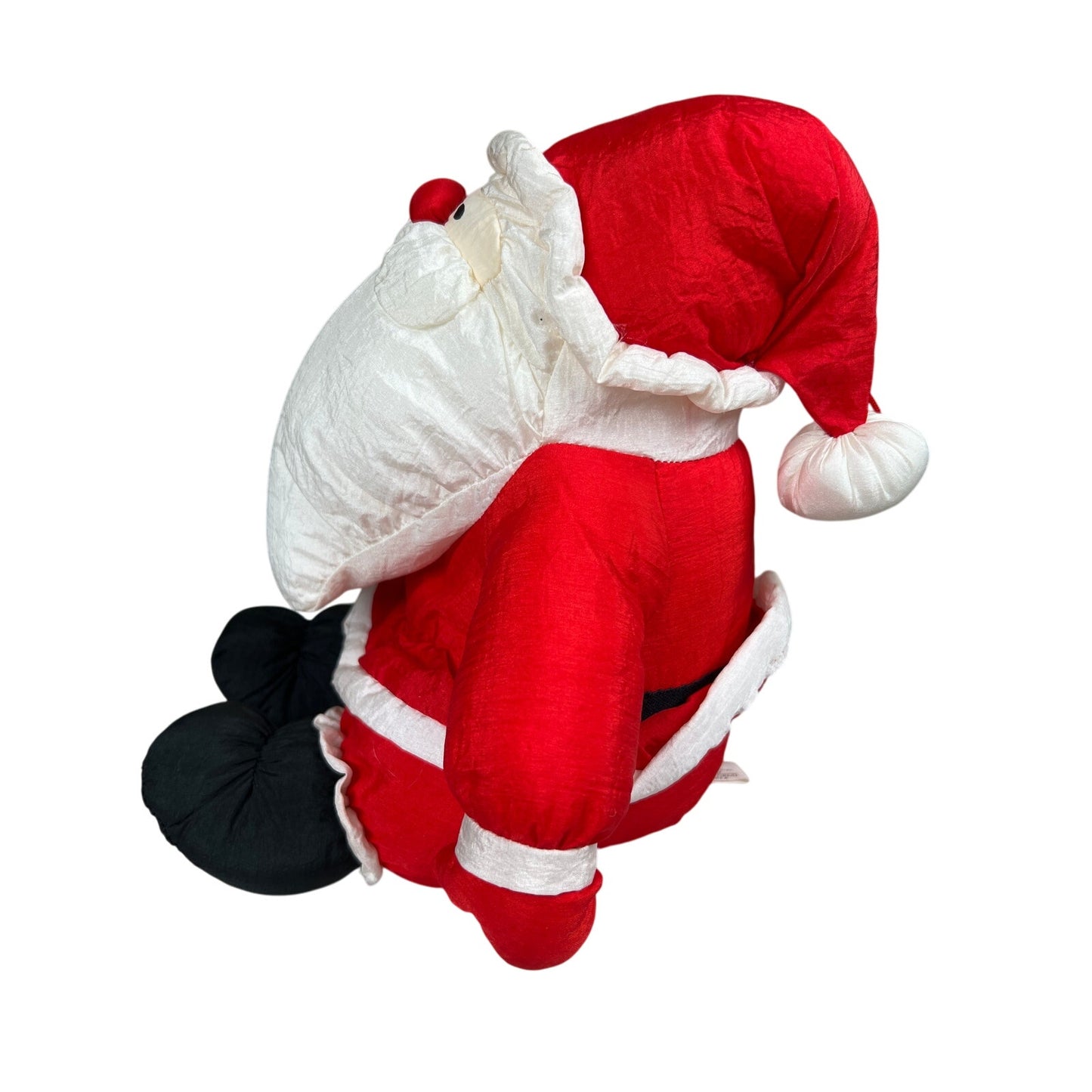 Vintage Puffy Santa Claus Plush Nylon Parachute Style 1990s J.S. International