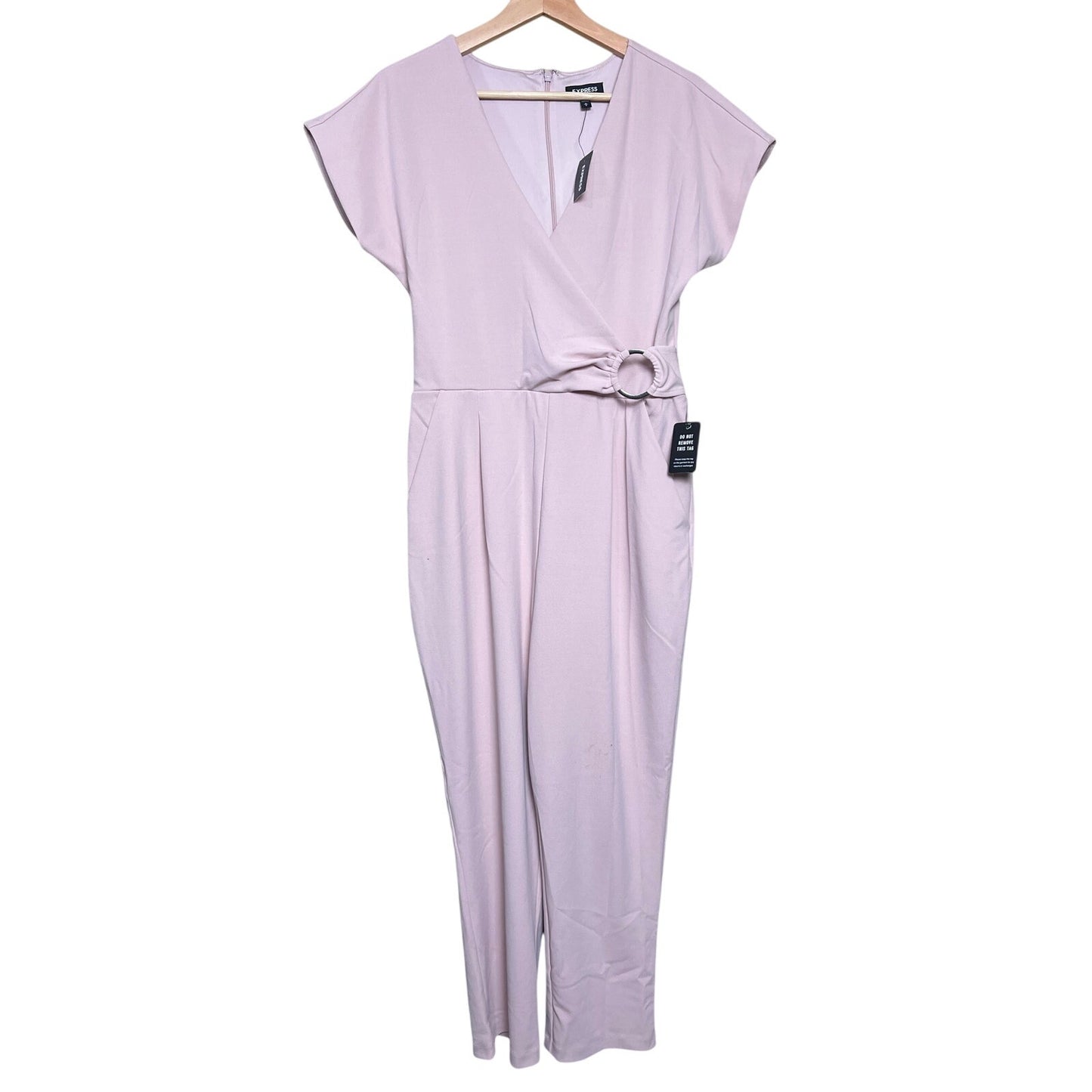 Express NWT Medium Pink Cap Sleeve Dusty Pink Wrap Jumpsuit Romper