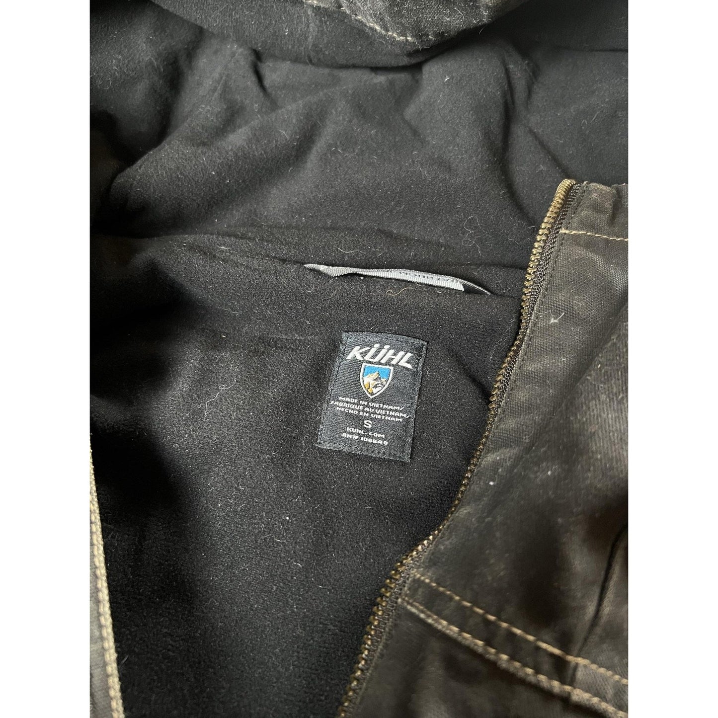 Kuhl Jacket Unisex S Black Hooded Fleece Lined Full Zip Pockets Canvas
