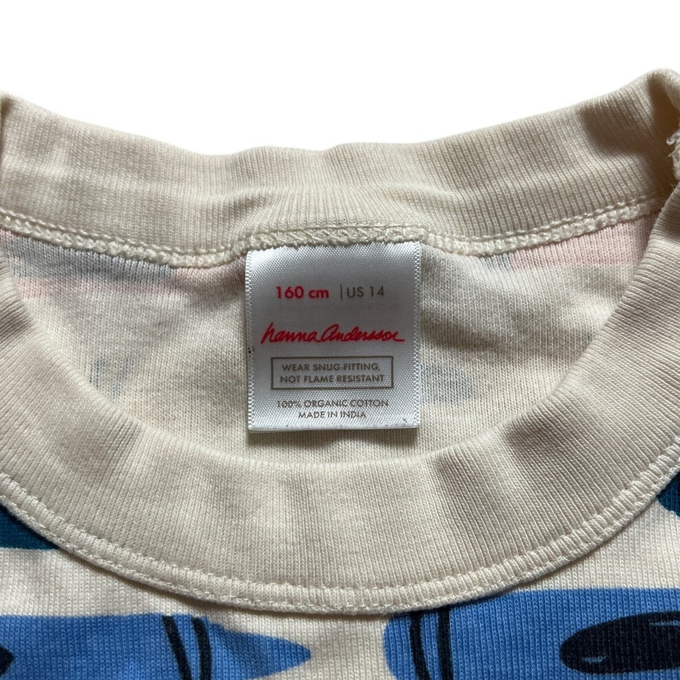 Hanna Andersson Organic Cotton Long John Crayon Pajama Set Size 14